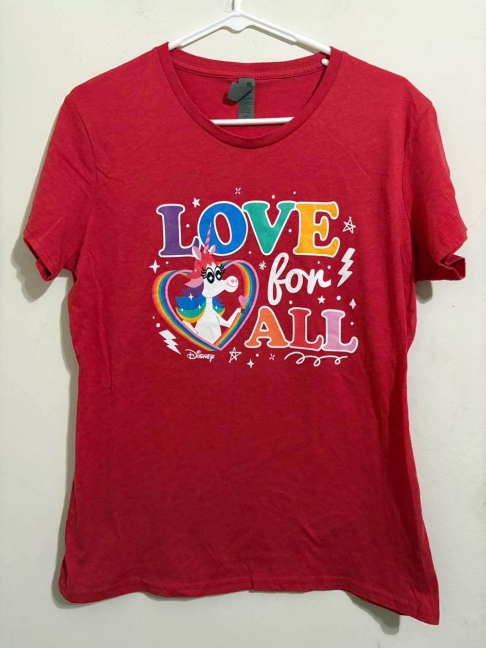 Disney Red Rainbow 'LOVE for ALL' Unicorn Graphic